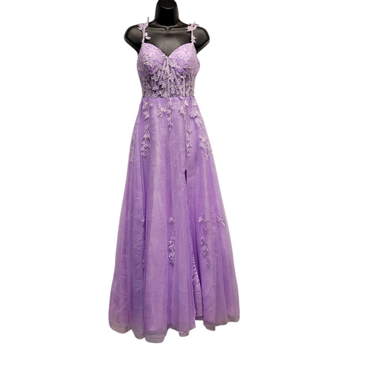 Lilac with Light Vines Bridesmaid Dress